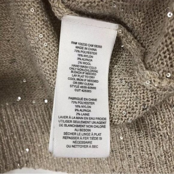 Joie Size XS Mildred Cowl Neck Sequin Lurex Pullover Sweater Alpaca Wool - Picture 7 of 8